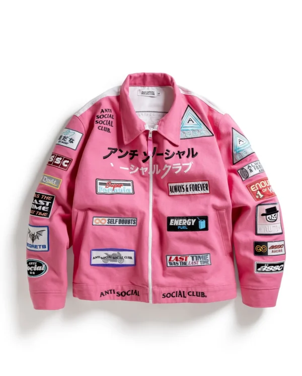 Anti Social Social Club Patched Up Racing Pink Jacket