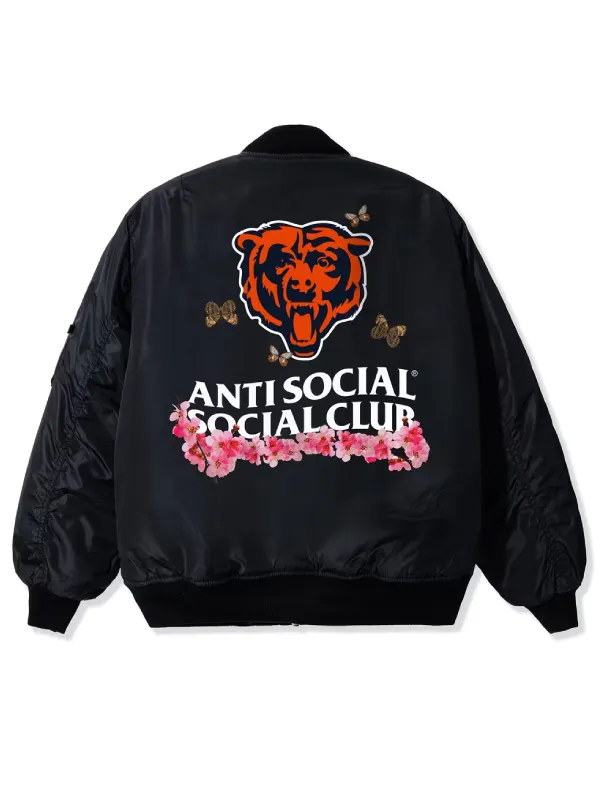 AntiSocialSocialClub Chicago Bears MA-1 Blossom Bomber Jacket