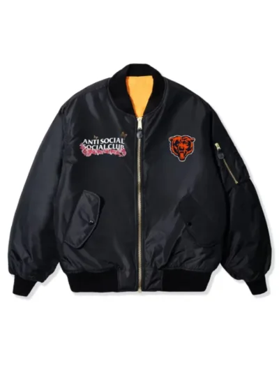 AntiSocialSocialClub Chicago Bears MA-1 Blossom Bomber Jacket