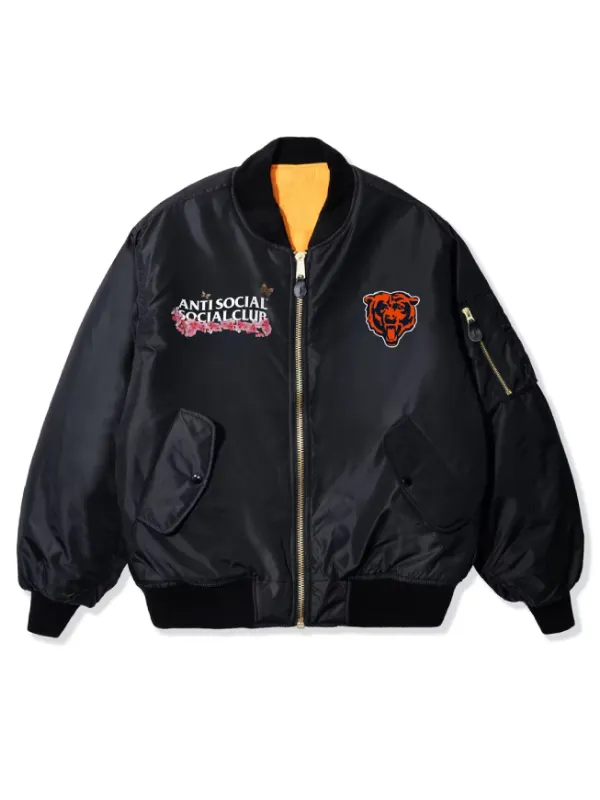 AntiSocialSocialClub Chicago Bears MA-1 Blossom Bomber Jacket