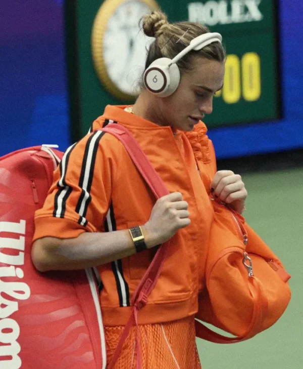 Aryna Sabalenka US Open 2026 Orange Jacket