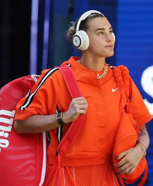Aryna Sabalenka US Open 2026 Orange Jacket