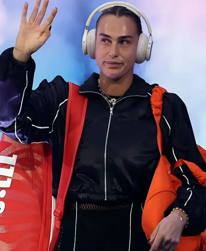 Aryna Sabalenka US Open Black Track Coat