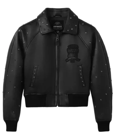 Avirex Cropped Studded Icon Jacket