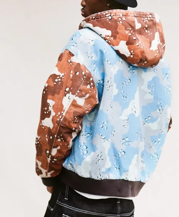Awake NY Blue Brown Camouflage Zip Up Hoodie