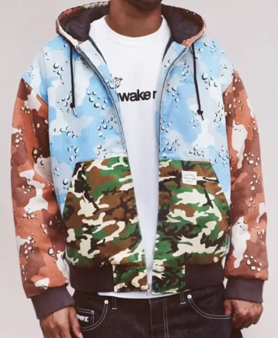 Awake NY Fall 26 Blue And Brown Camo Zip Hoodie