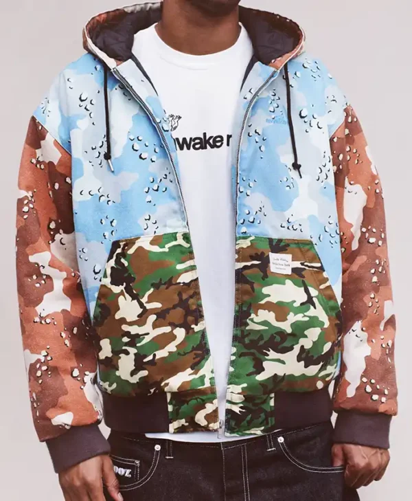 Awake NY Fall 26 Blue And Brown Camo Zip Hoodie
