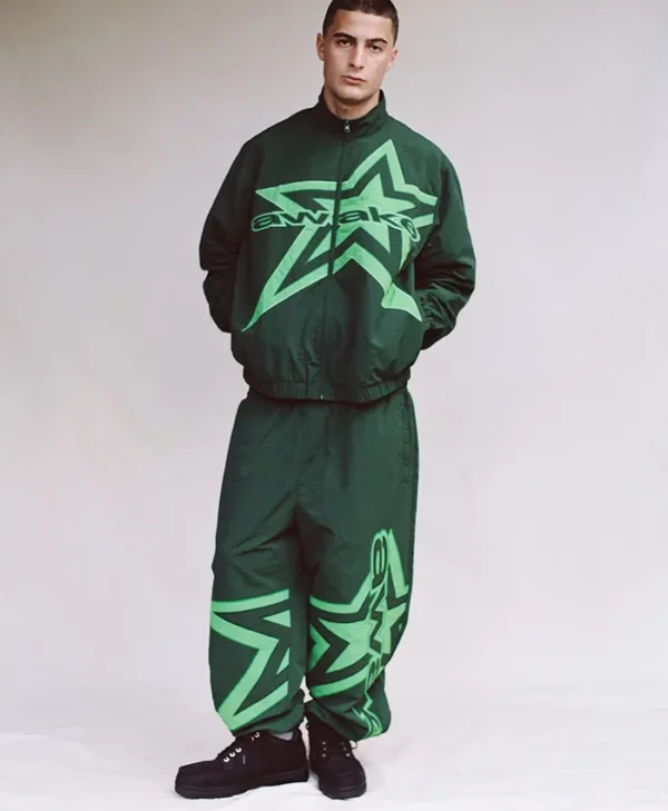 Awake NY Fall 26 Green Star-Logo Tracksuit
