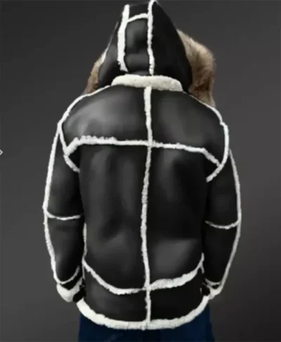 B-3 Black Shearling Fur Leather Jacket