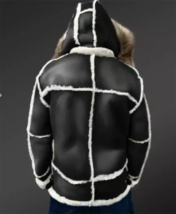 B-3 Black Shearling Fur Leather Jacket
