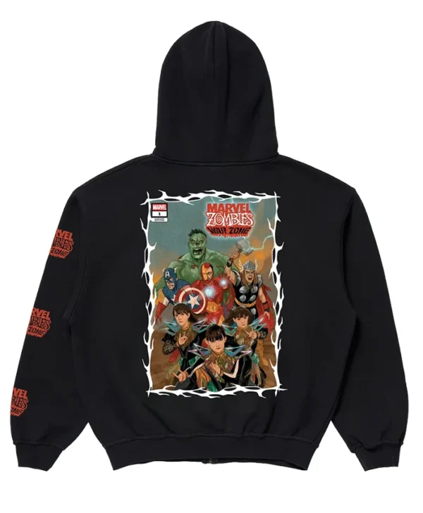 BABYMETAL Marvel Zombies Black Fleece Zip Up Hoodie
