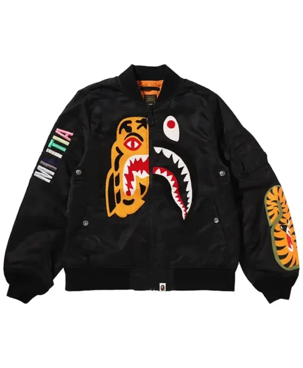 BAPE Tiger Shark Bomber Black Jacket