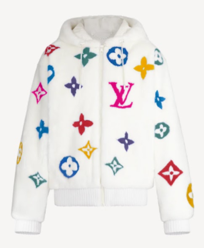 BTS Jungkook Louis Vuitton Monogram Mink Fur Hooded Jacket