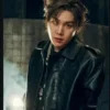 BTS Suga Hooligan Black Leather Jacket