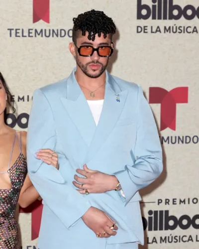 Bad Bunny Blue Suiting Fabric Suit