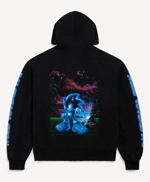 Balenciaga SEGA Sonic Oversized Zip Up Hoodie