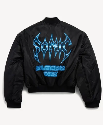 Balenciaga x SEGA Sonic the Hedgehog Black Bomber Jacket