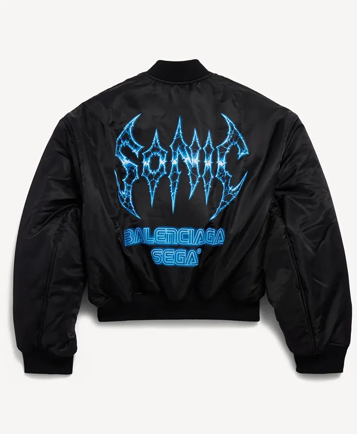 Balenciaga x SEGA Sonic the Hedgehog Black Bomber Jacket