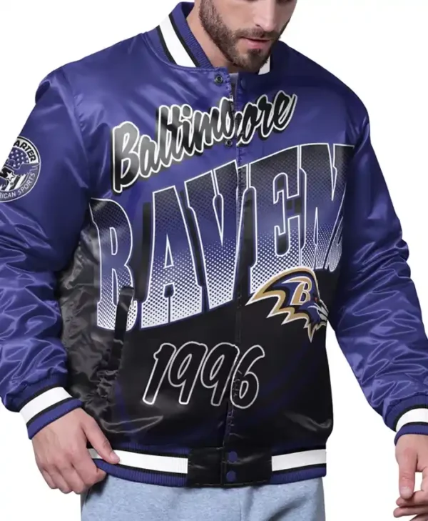 Baltimore Ravens Starter Purple Pass Rush Varsity Jacket