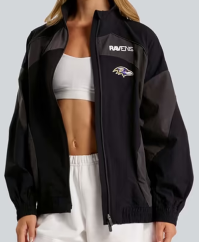 Baltimore Ravens lululemon Women’s Black Ventilated Oversized Track Jacket