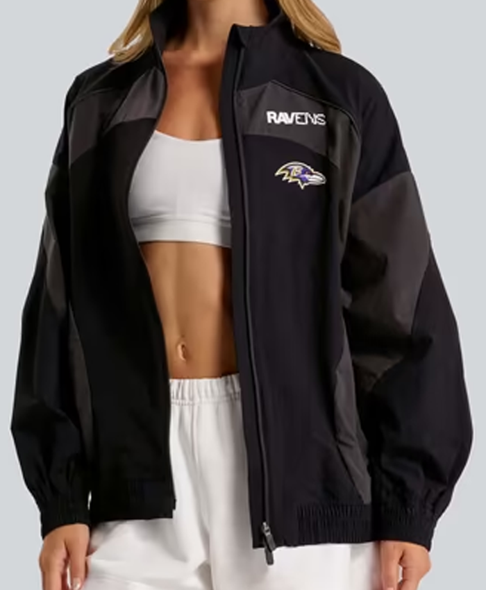 Baltimore Ravens lululemon Women’s Black Ventilated Oversized Track Jacket