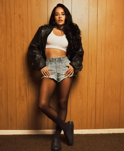 Becky G UGG x Willy Chavarria Black Biker Leather Jacket