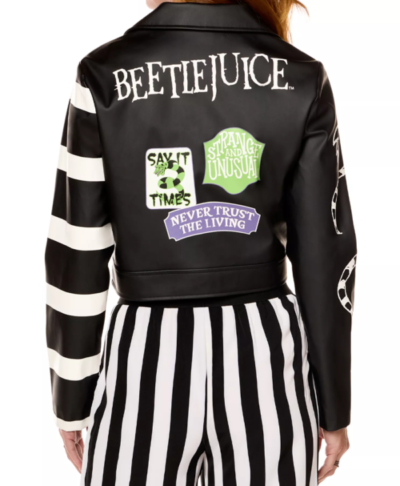 Beetlejuice Real Leather Biker Jacket