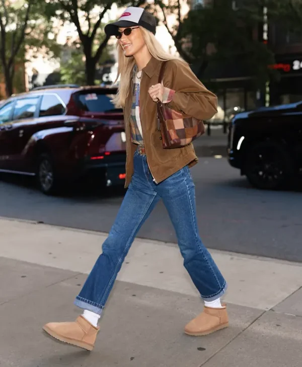 Bella Hadid Coach Brown Suede Jacket