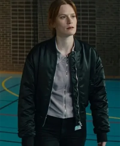 Blood Sacrifice S01 Natalie Eklund Black Bomber Jacket