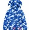 Blue Camo Sonic Inspired Zipper Hoodie Outerwear