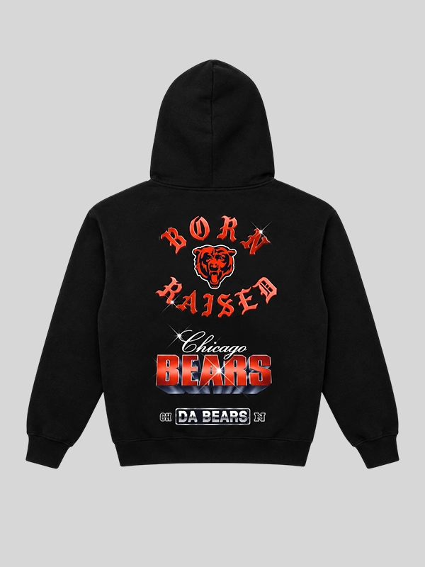 Born x Raised Chicago Bears Chrome Rocker Black Hoodie