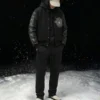 Brocade Gothic Leather Sleeve Varsity Jacket