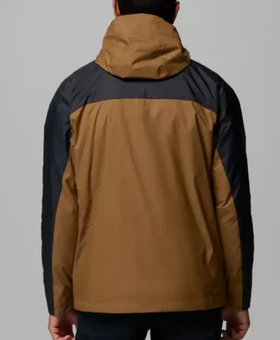 Brown and Black Waterproof Hooded Jacket