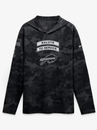 Buffalo Bills 2026 Salute to Service Hooded Long Sleeve Shirt