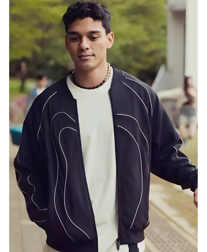XO Kitty Q Black Bomber Jacket