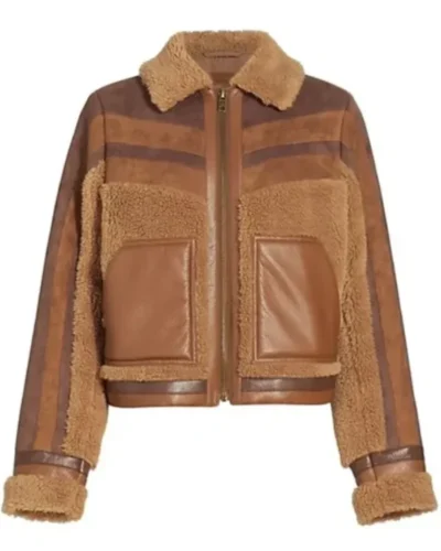 CSI Vegas S02 Allie Rajan Sherpa Suede Jacket