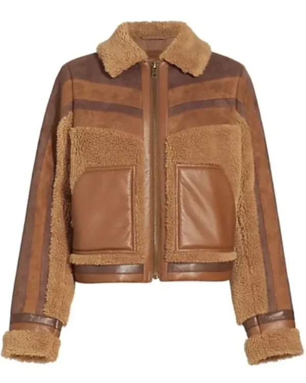 CSI Vegas S02 Allie Rajan Sherpa Suede Jacket