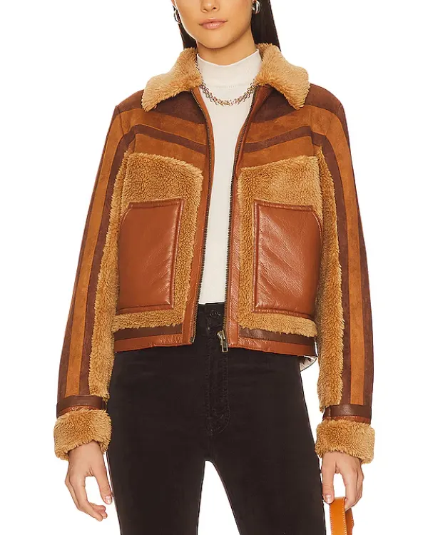 CSI Vegas S02 Allie Rajan Sherpa Suede Jacket