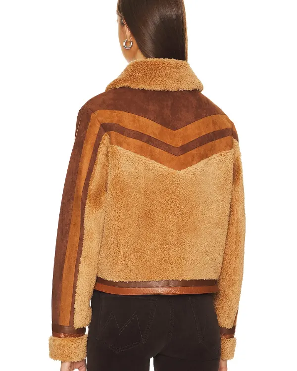 CSI Vegas S02 Allie Rajan Sherpa Suede Jacket
