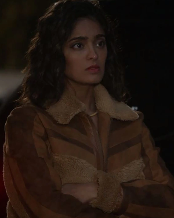 CSI Vegas S02 Allie Rajan Sherpa Suede Jacket