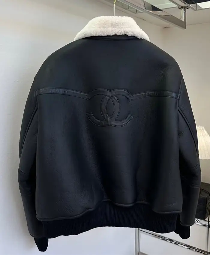Chanel FW27 Shearling Collar Leather Jacket