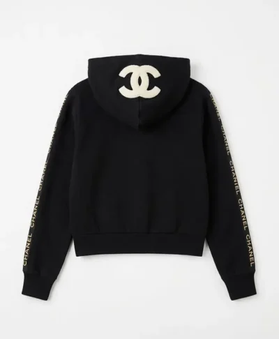 Chanel Knit Zip-Up Hooded Jacket
