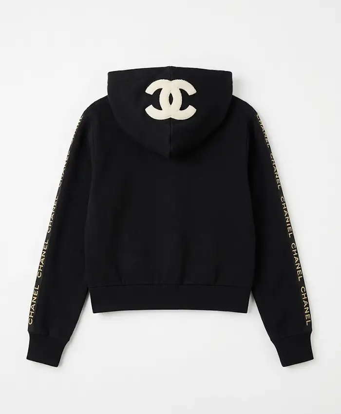 Chanel Knit Zip-Up Hooded Jacket