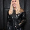 Cher NYFW Event Black Leather Jacket