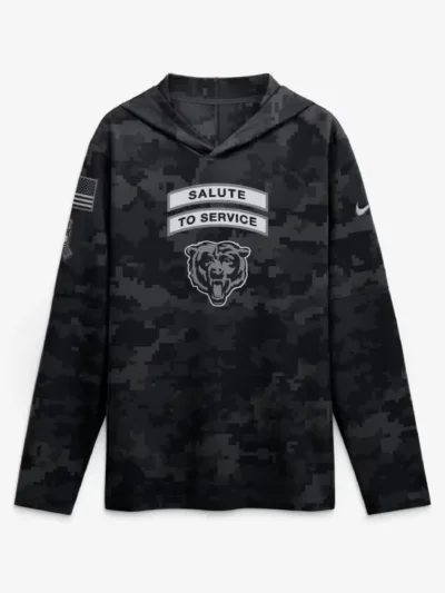 Chicago Bears 2026 Salute to Service Hooded Long Sleeve Shirt