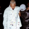 Chris Brown Paint Embroidered White Jacket