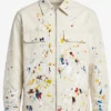 Chris Brown Paint Embroidered White Jacket
