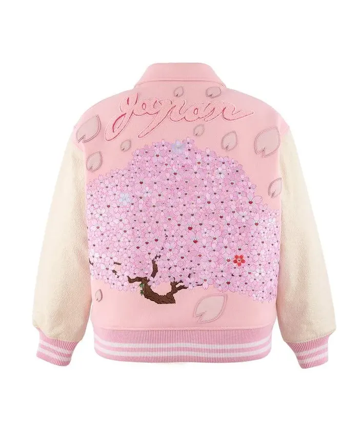 Chris Brown R&B Tour Pink Varsity Jacket