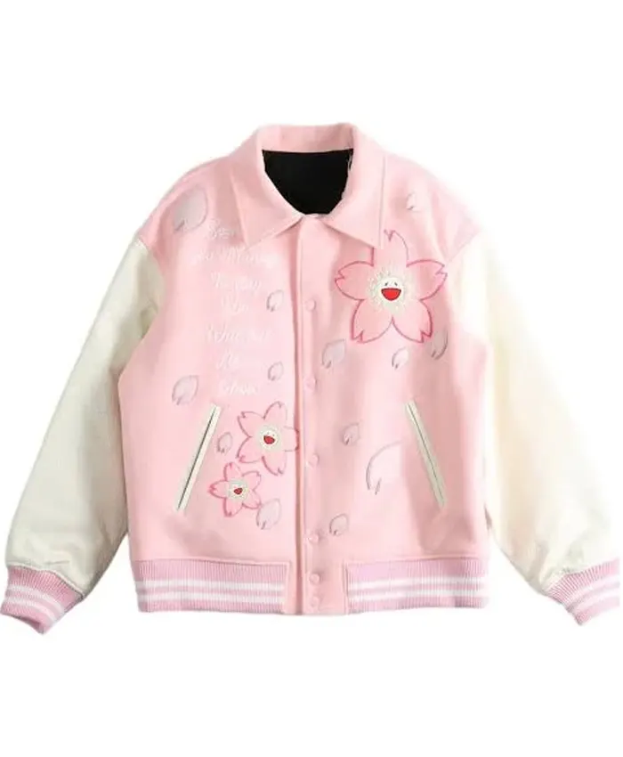Chris Brown R&B Tour Pink Varsity Jacket