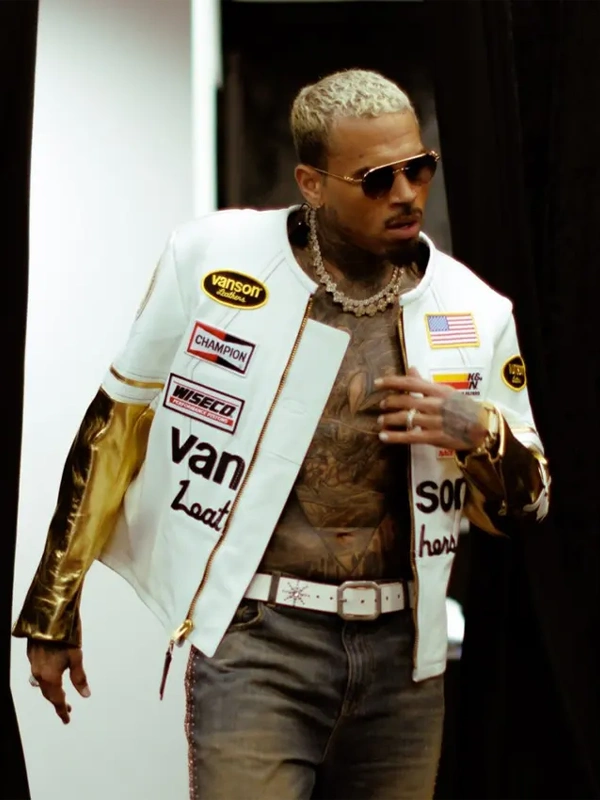 Chris Brown Vanson Racing Leather Jacket